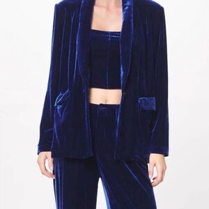 Vintage Havana Royal Blue Velvet Blazer